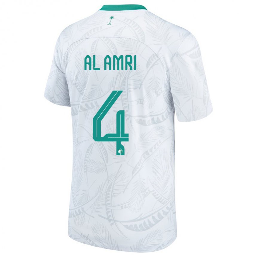 Dětské Saúdskoarabská Abdulelah Al Amri #4 Bílý Domů Hráčské Dresy 22-24 Dres