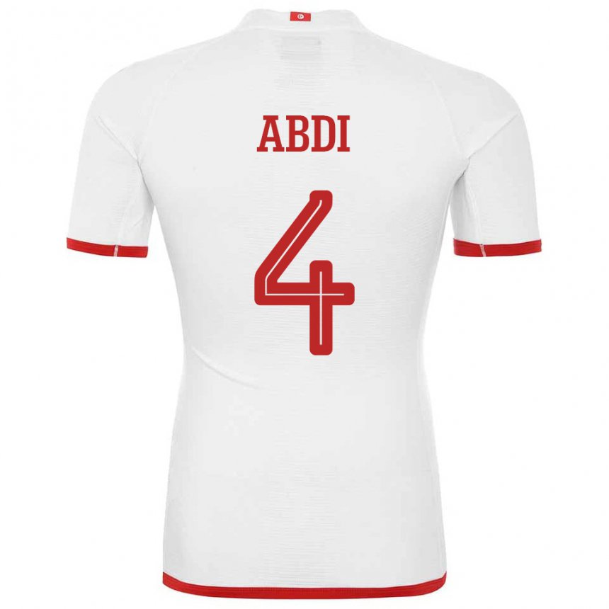 Dětské Tuniská Ali Abdi #4 Bílý Daleko Hráčské Dresy 22-24 Dres