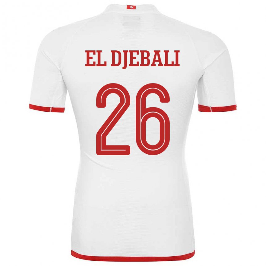 Dětské Tuniská Chaim El Djebali #26 Bílý Daleko Hráčské Dresy 22-24 Dres