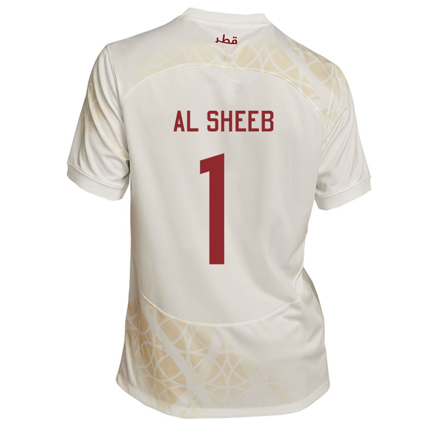 Dětské Katarská Saad Al Sheeb #1 Zlato Béžová Daleko Hráčské Dresy 22-24 Dres