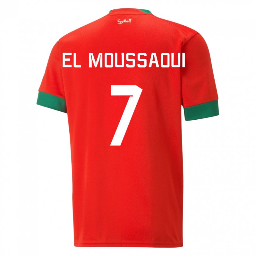 Pánské Marocká Hamza El Moussaoui #7 Červené Domů Hráčské Dresy 22-24 Dres
