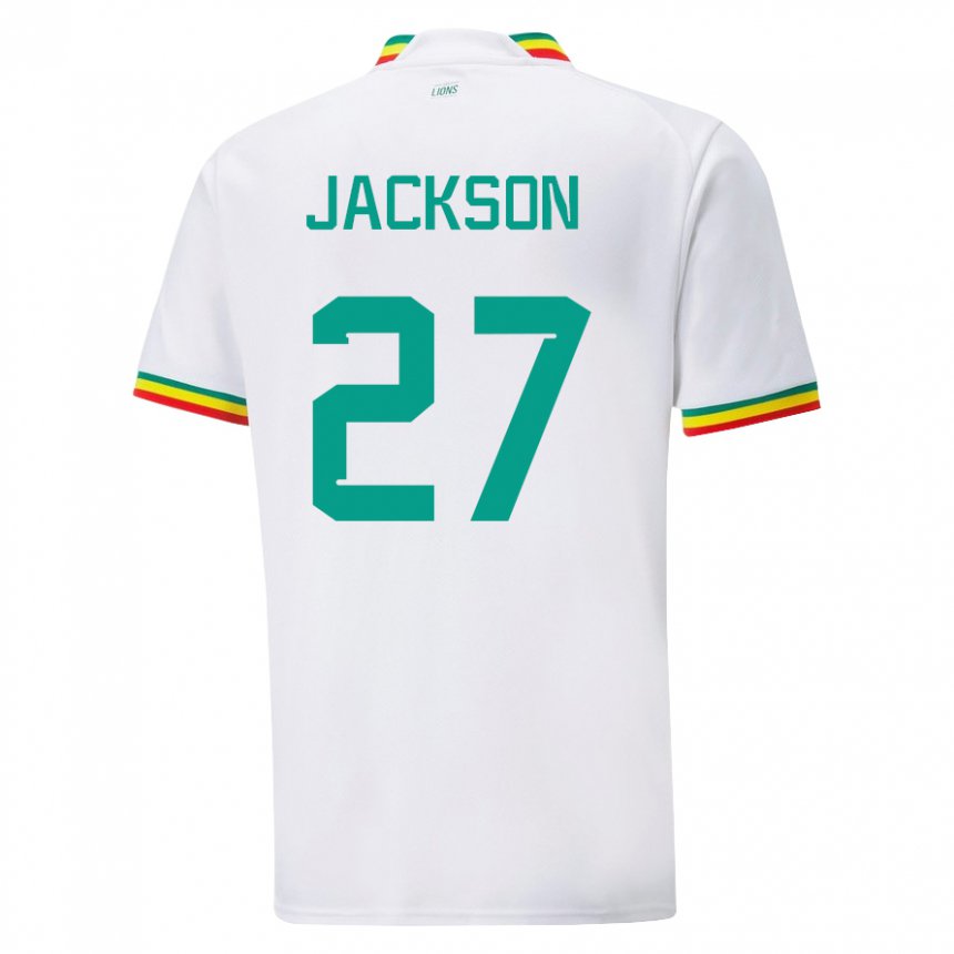 Pánské Senegalská Nicolas Jackson #27 Bílý Domů Hráčské Dresy 22-24 Dres