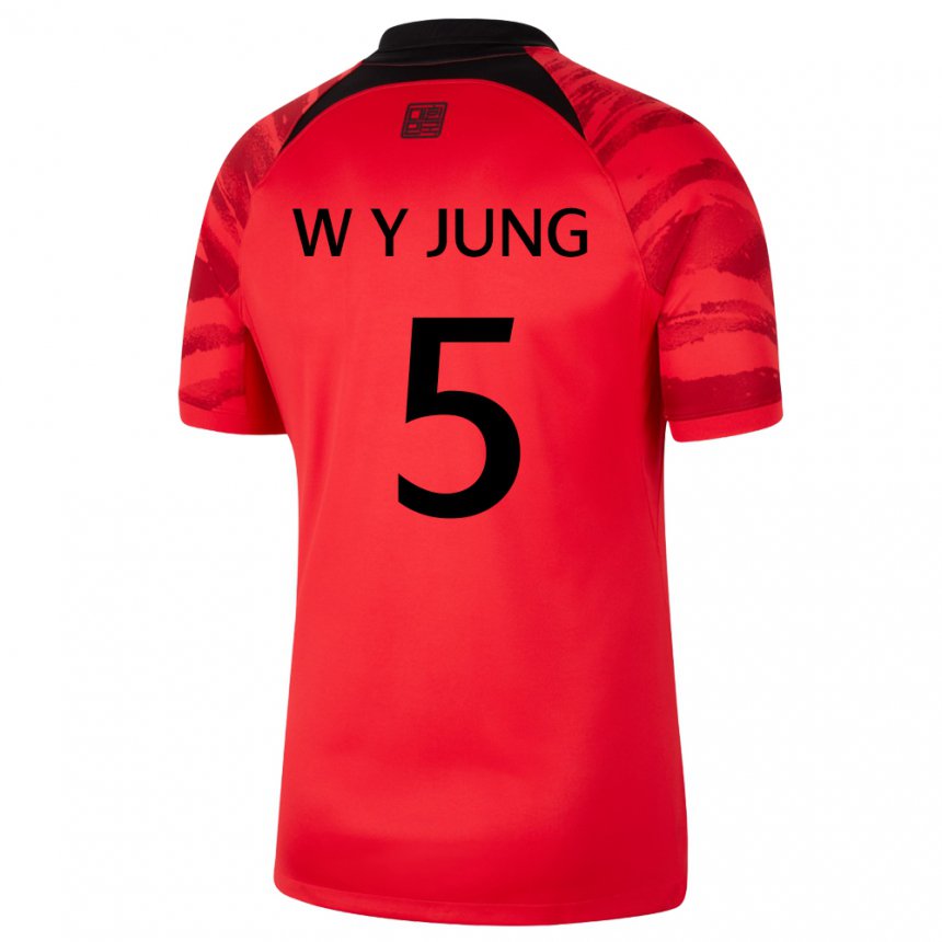 Pánské Jihokorejská Woo-young Jung #5 červená černá Domů Hráčské Dresy 22-24 Dres