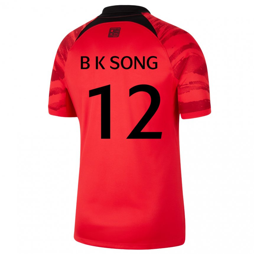 Pánské Jihokorejská Bum-keun Song #12 červená černá Domů Hráčské Dresy 22-24 Dres