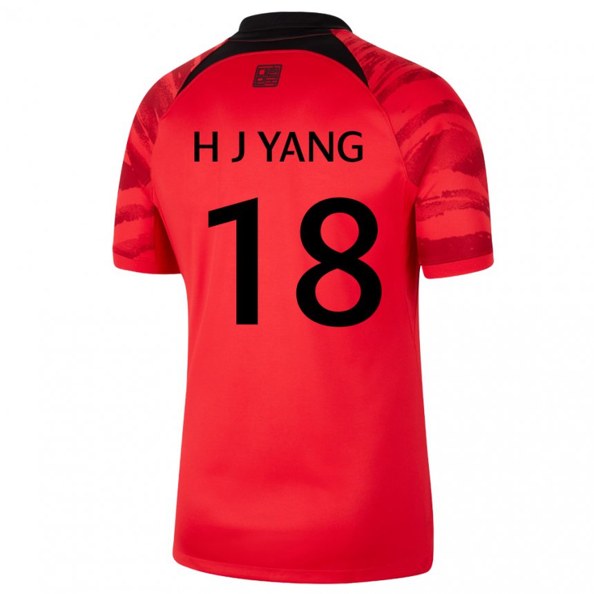 Pánské Jihokorejská Hyun-jun Yang #18 červená černá Domů Hráčské Dresy 22-24 Dres