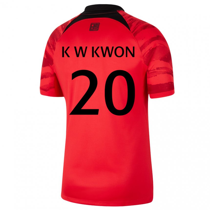 Pánské Jihokorejská Kyung-won Kwon #20 červená černá Domů Hráčské Dresy 22-24 Dres