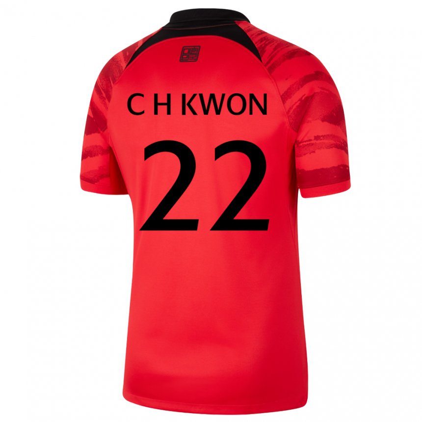 Pánské Jihokorejská Chang-hoon Kwon #22 červená černá Domů Hráčské Dresy 22-24 Dres