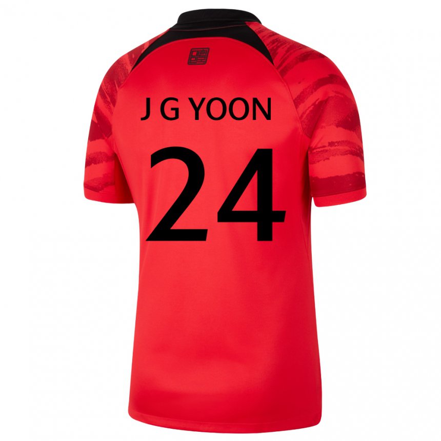 Pánské Jihokorejská Jong-gyu Yoon #24 červená černá Domů Hráčské Dresy 22-24 Dres