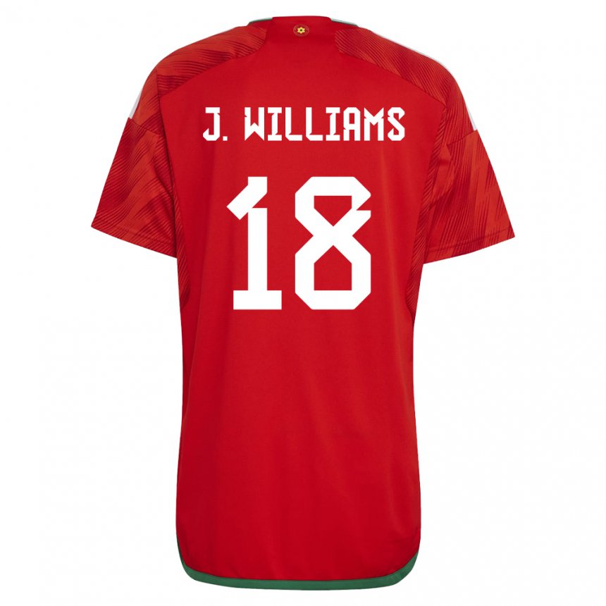 Pánské Velšská Jonathan Williams #18 Červené Domů Hráčské Dresy 22-24 Dres