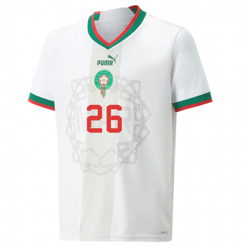 Pánské Marocká Yahia Attiat-allah #26 Bílý Daleko Hráčské Dresy 22-24 Dres