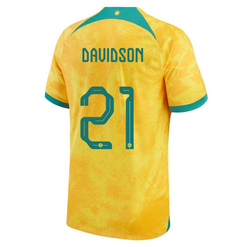Dámské Australská Jason Davidson #21 Zlatý Domů Hráčské Dresy 22-24 Dres