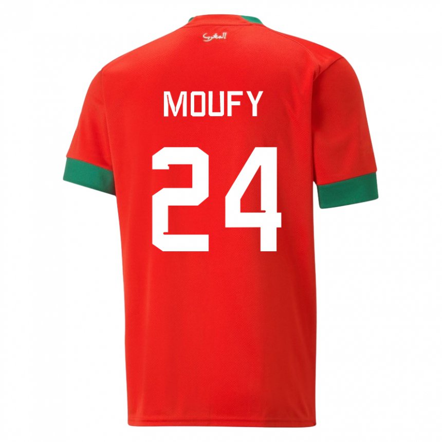 Dámské Marocká Fahd Moufy #24 Červené Domů Hráčské Dresy 22-24 Dres