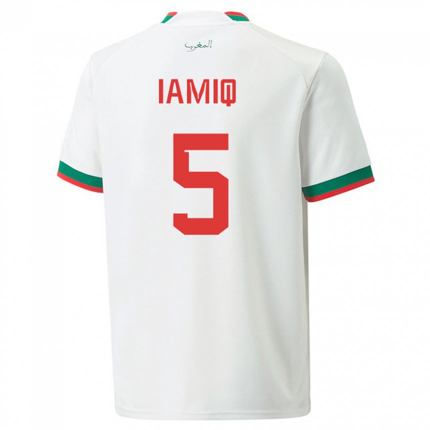 Dámské Marocká Jawad Iamiq #5 Bílý Daleko Hráčské Dresy 22-24 Dres
