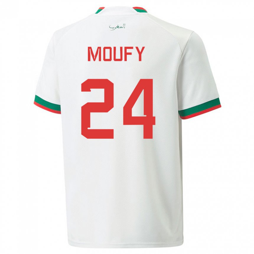 Dámské Marocká Fahd Moufy #24 Bílý Daleko Hráčské Dresy 22-24 Dres