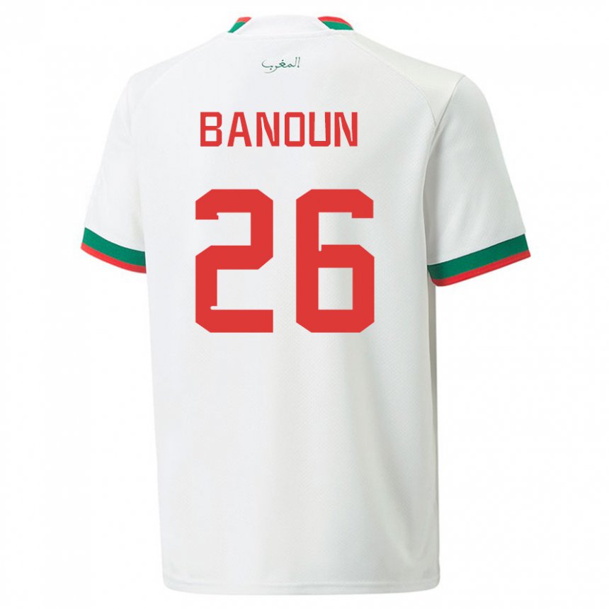 Dámské Marocká Badr Banoun #26 Bílý Daleko Hráčské Dresy 22-24 Dres