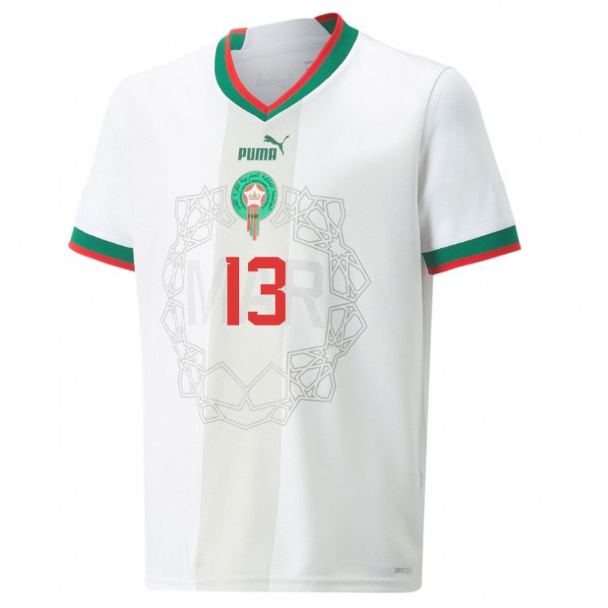 Dámské Marocká Badr Benoun #13 Bílý Daleko Hráčské Dresy 22-24 Dres