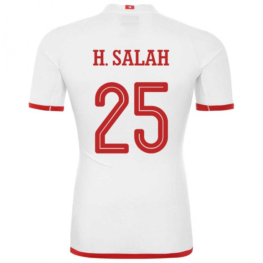 Dětské Tuniská Heni Ben Salah #25 Bílý Daleko Hráčské Dresy 22-24 Dres