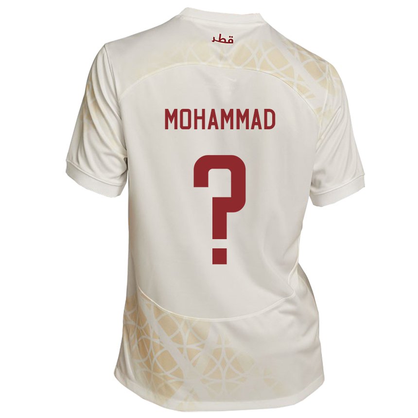 Dětské Katarská Khaled Mohammad #0 Zlato Béžová Daleko Hráčské Dresy 22-24 Dres
