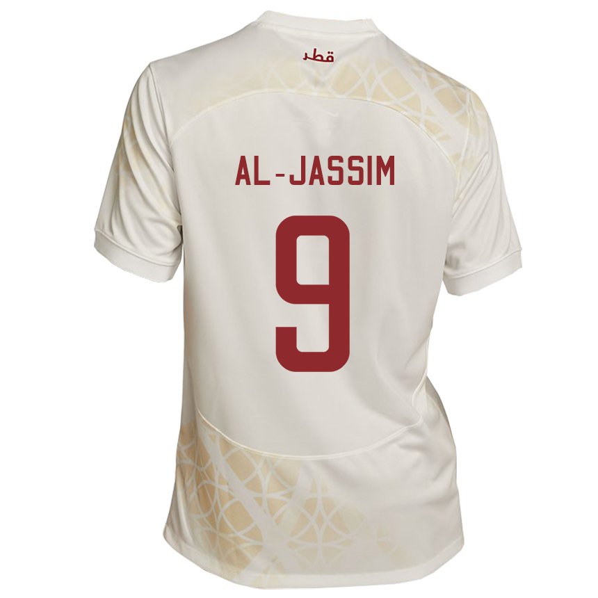 Dětské Katarská Kholoud Al Jassim #9 Zlato Béžová Daleko Hráčské Dresy 22-24 Dres