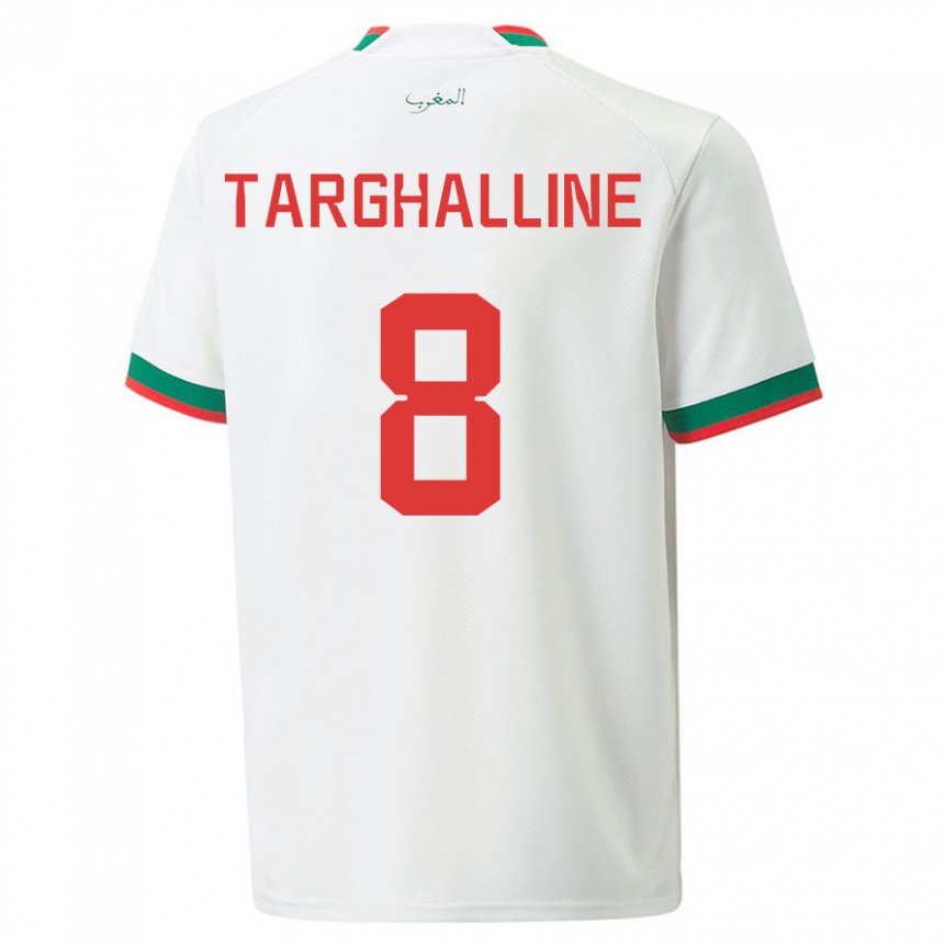 Dětské Marocká Oussama Targhalline #8 Bílý Daleko Hráčské Dresy 22-24 Dres