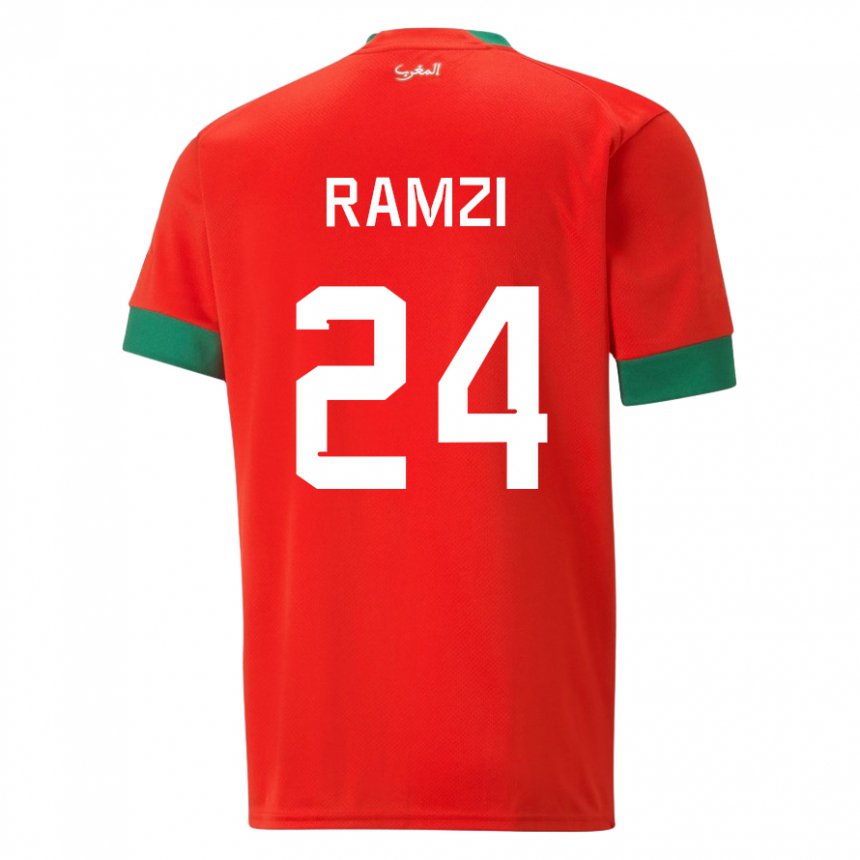 Pánské Marocká Achraf Ramzi #24 Červené Domů Hráčské Dresy 22-24 Dres