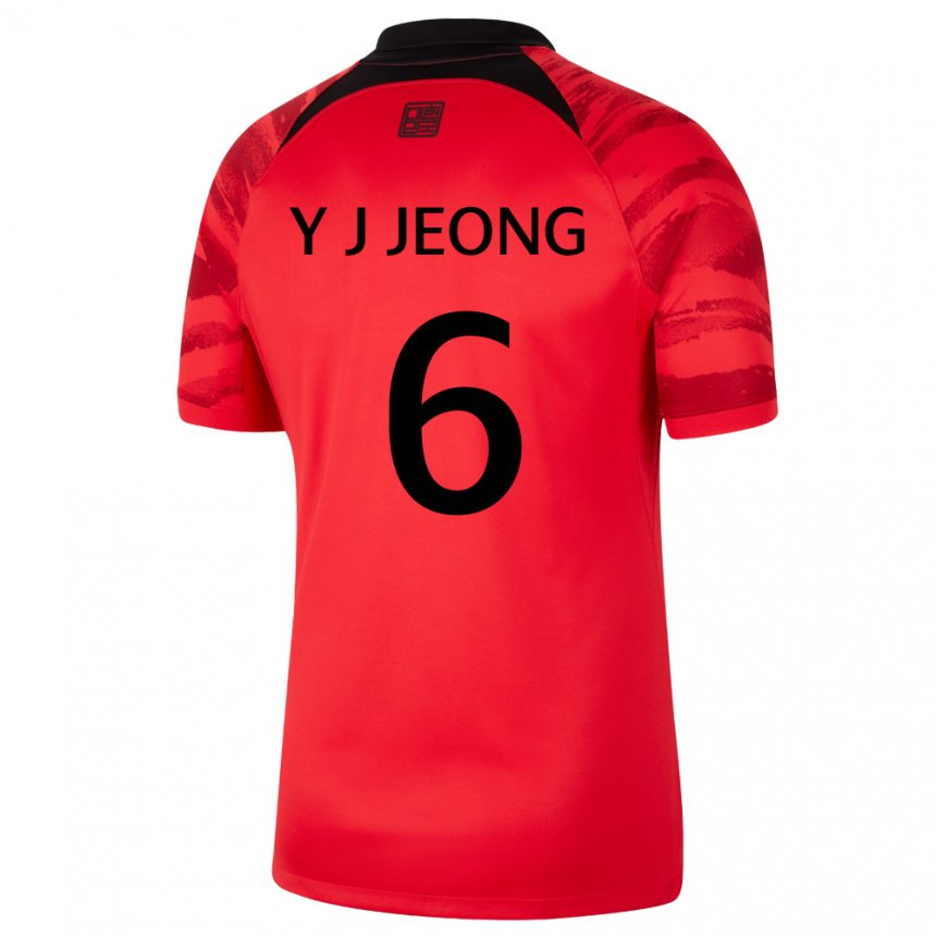 Pánské Jihokorejská Jeong Yu Jin #6 červená černá Domů Hráčské Dresy 22-24 Dres