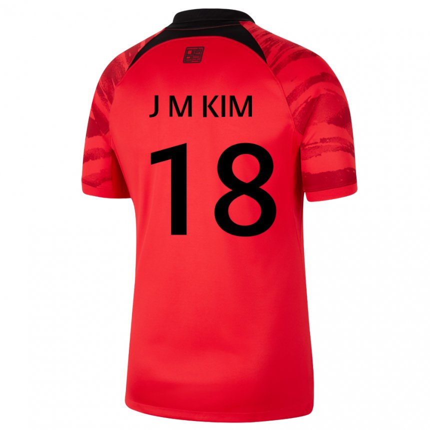 Pánské Jihokorejská Kim Jung Mi #18 červená černá Domů Hráčské Dresy 22-24 Dres