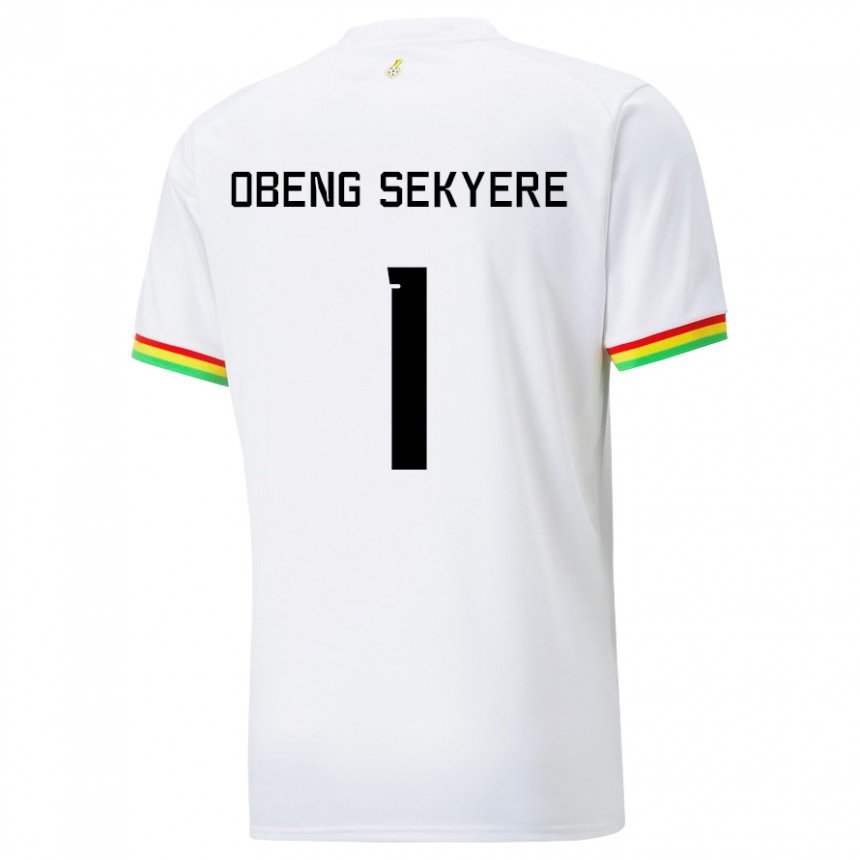 Pánské Ghanská Gregory Obeng Sekyere #1 Bílý Domů Hráčské Dresy 22-24 Dres