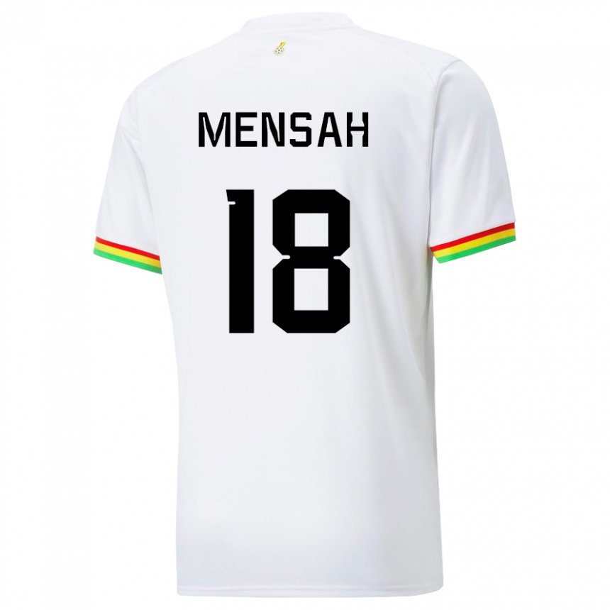 Pánské Ghanská Isaac Mensah #18 Bílý Domů Hráčské Dresy 22-24 Dres