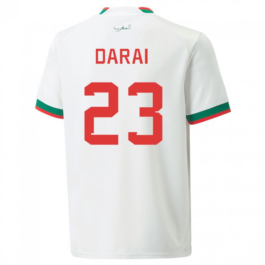 Pánské Marocká Hamza Darai #23 Bílý Daleko Hráčské Dresy 22-24 Dres