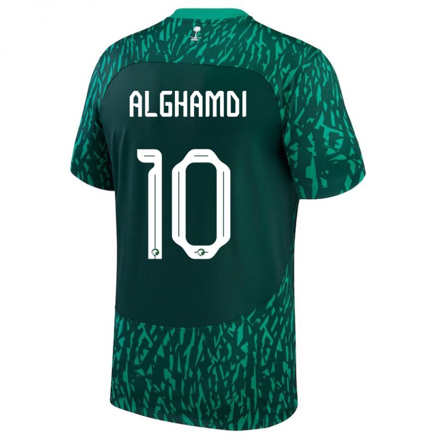 Pánské Saúdskoarabská Ahmad Alghamdi #10 Tmavozelený Daleko Hráčské Dresy 22-24 Dres