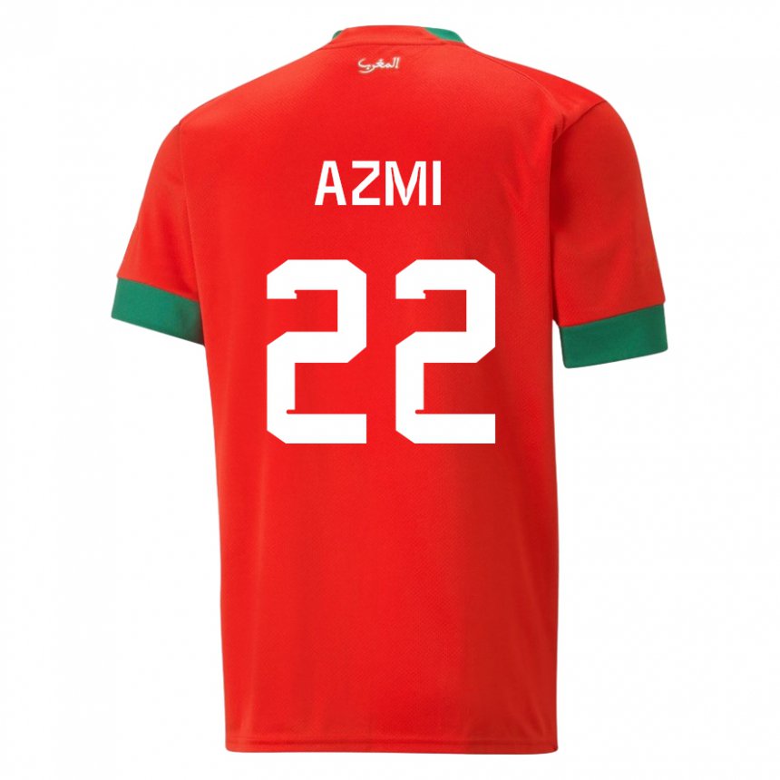 Dámské Marocká Ahmed Azmi #22 Červené Domů Hráčské Dresy 22-24 Dres