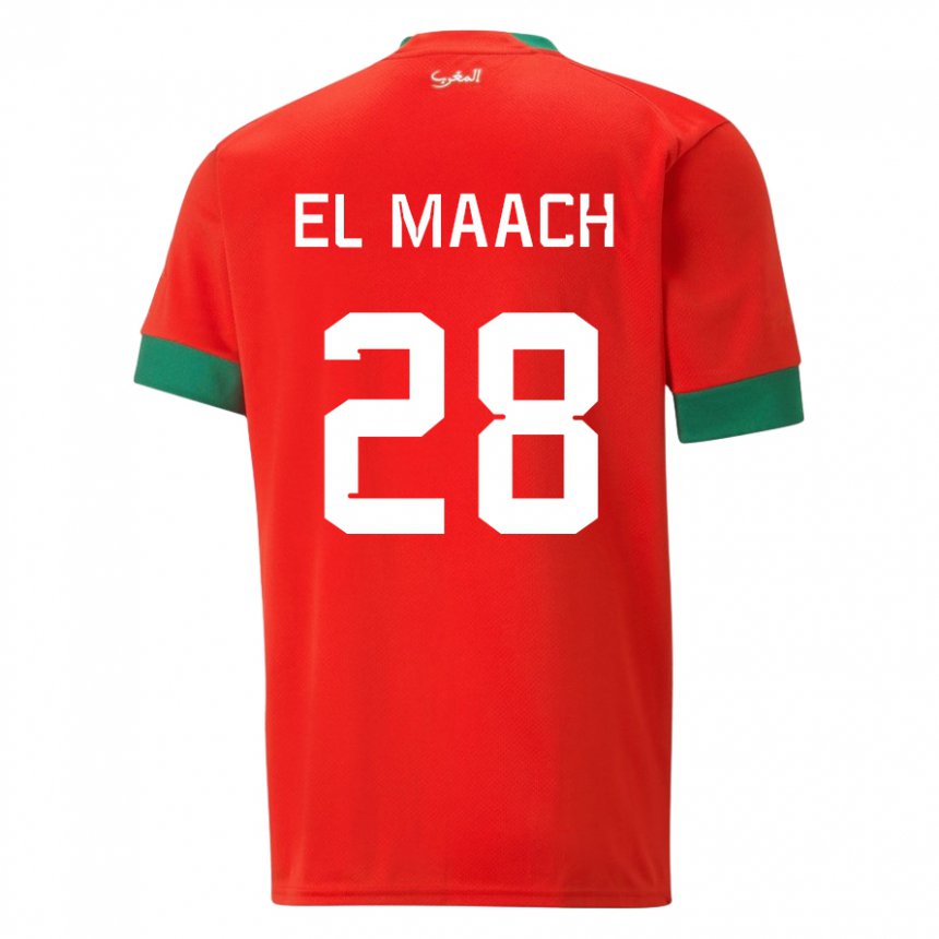 Dámské Marocká Fouad El Maach #28 Červené Domů Hráčské Dresy 22-24 Dres