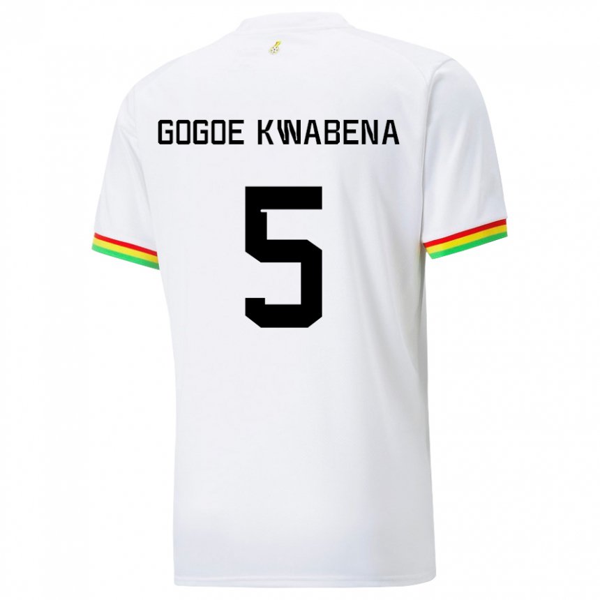 Dámské Ghanská Boahen Gogoe Kwabena #5 Bílý Domů Hráčské Dresy 22-24 Dres