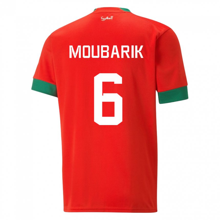 Dámské Marocká El Mehdi Moubarik #6 Červené Domů Hráčské Dresy 22-24 Dres