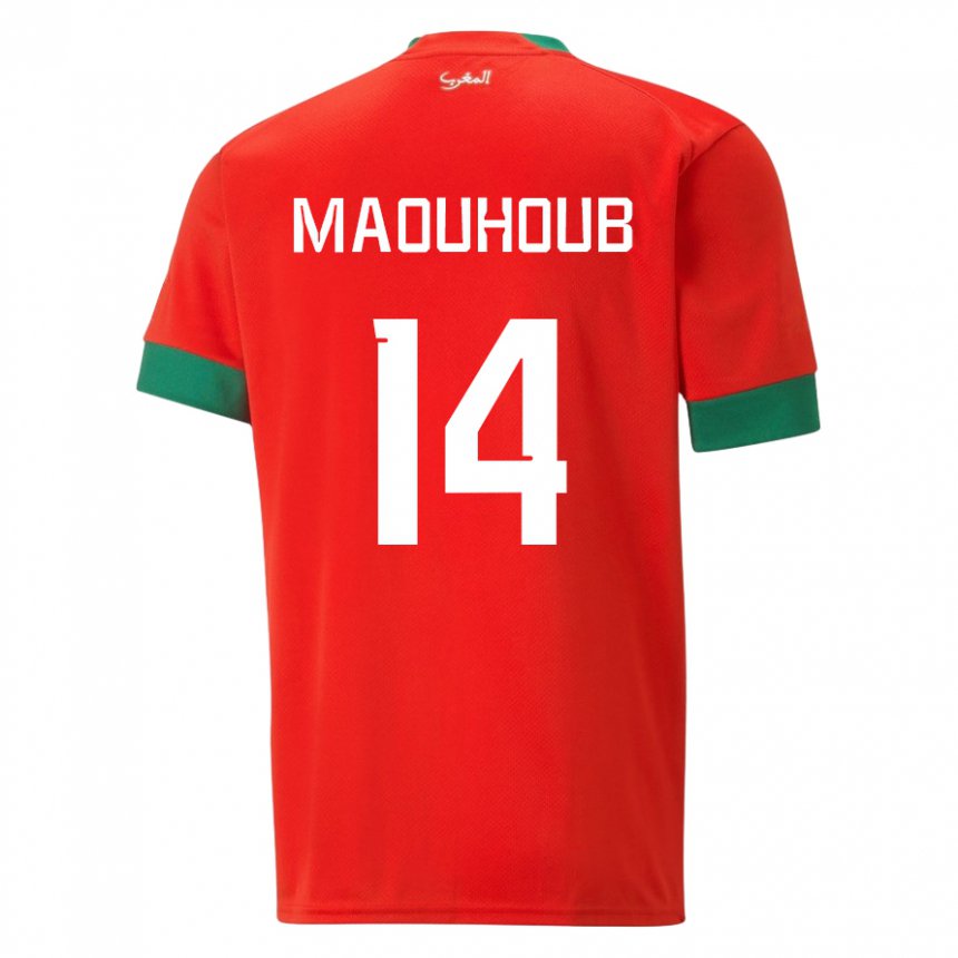 Dámské Marocká El Mehdi Maouhoub #14 Červené Domů Hráčské Dresy 22-24 Dres