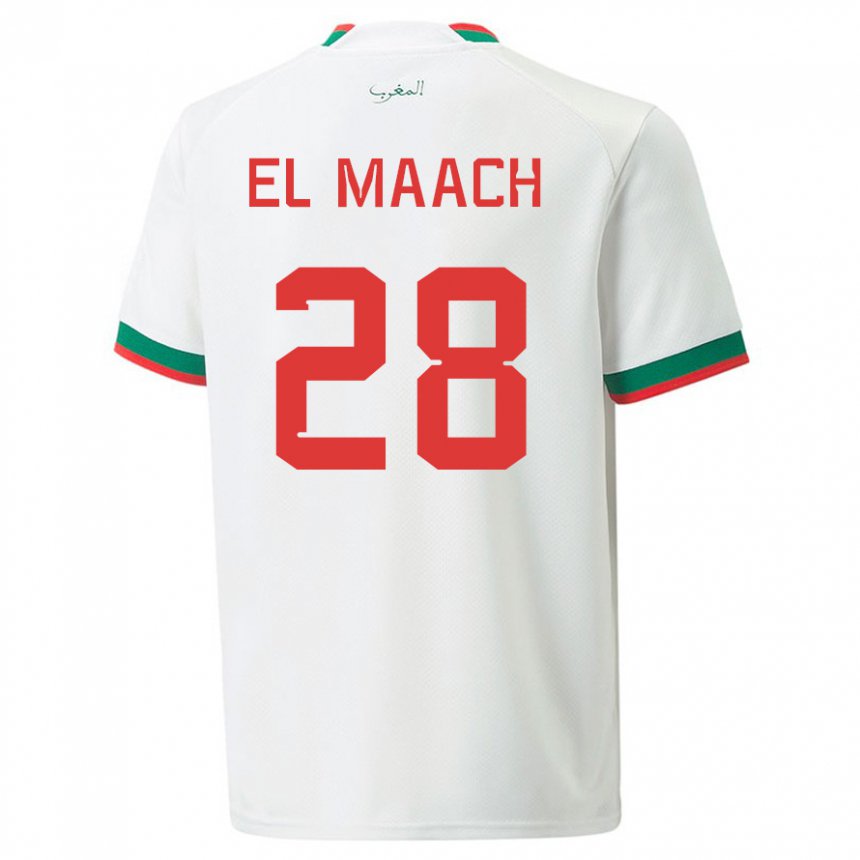 Dámské Marocká Fouad El Maach #28 Bílý Daleko Hráčské Dresy 22-24 Dres