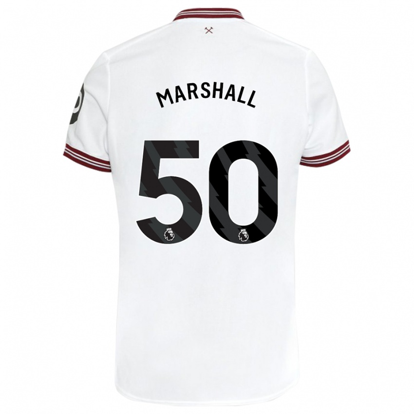 Dětské Callum Marshall #50 Bílý Daleko Hráčské Dresy 2023/24 Dres