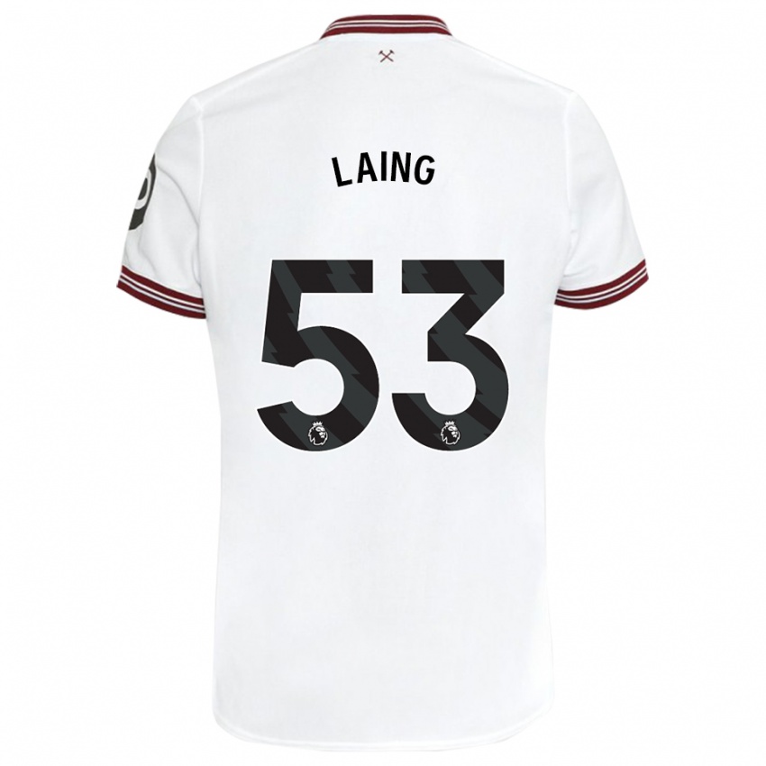 Dětské Levi Laing #53 Bílý Daleko Hráčské Dresy 2023/24 Dres