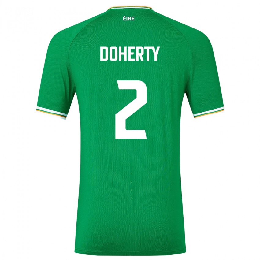 Dětské Irsko Matt Doherty #2 Zelená Domů Hráčské Dresy 24-26 Dres