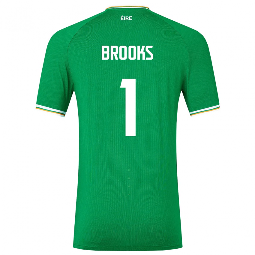 Dětské Irsko Tiernan Brooks #1 Zelená Domů Hráčské Dresy 24-26 Dres
