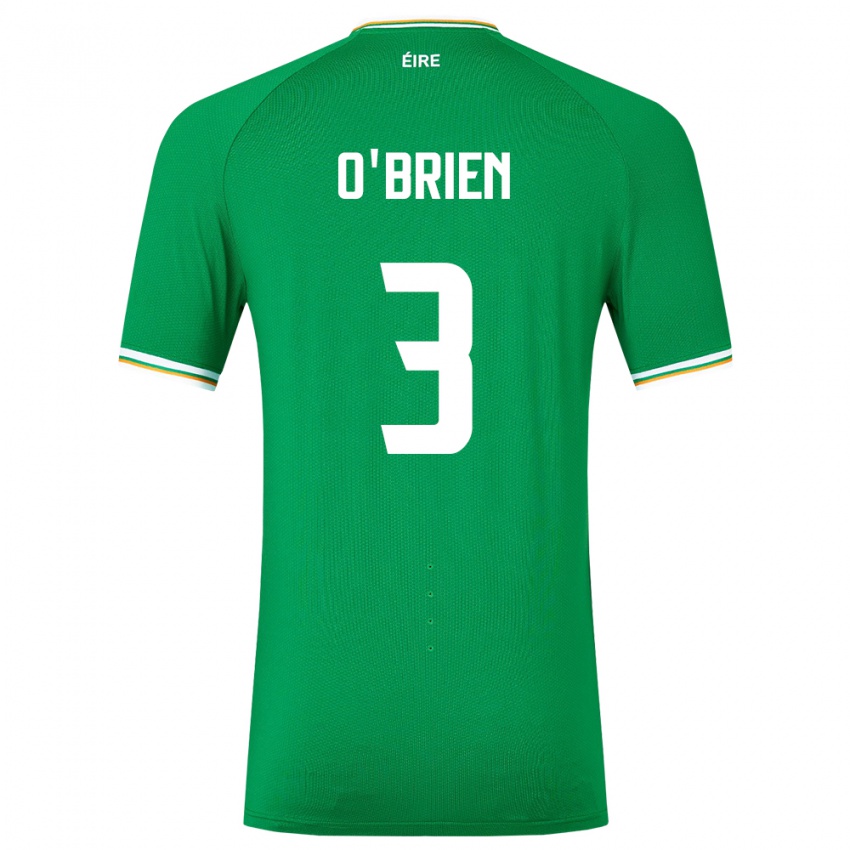 Dětské Irsko Luke O'brien #3 Zelená Domů Hráčské Dresy 24-26 Dres