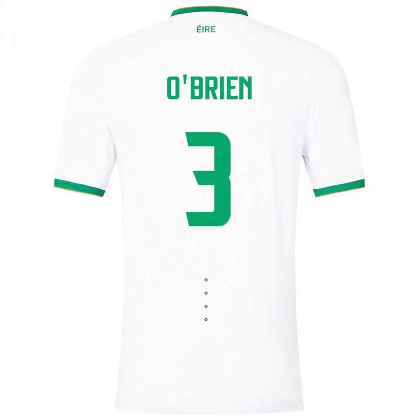Dětské Irsko Luke O'brien #3 Bílý Daleko Hráčské Dresy 24-26 Dres