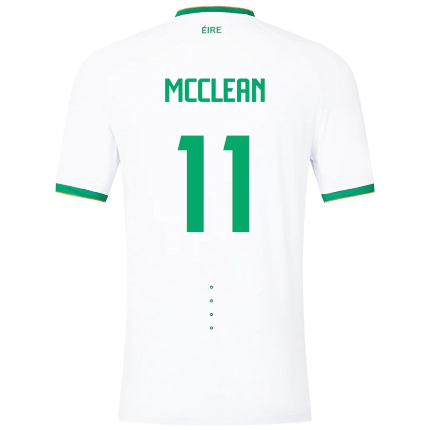 Pánské Irsko James Mcclean #11 Bílý Daleko Hráčské Dresy 24-26 Dres