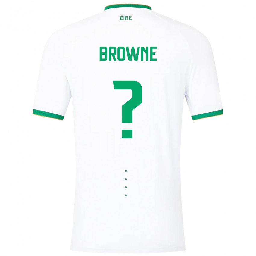 Pánské Irsko Luke Browne #0 Bílý Daleko Hráčské Dresy 24-26 Dres