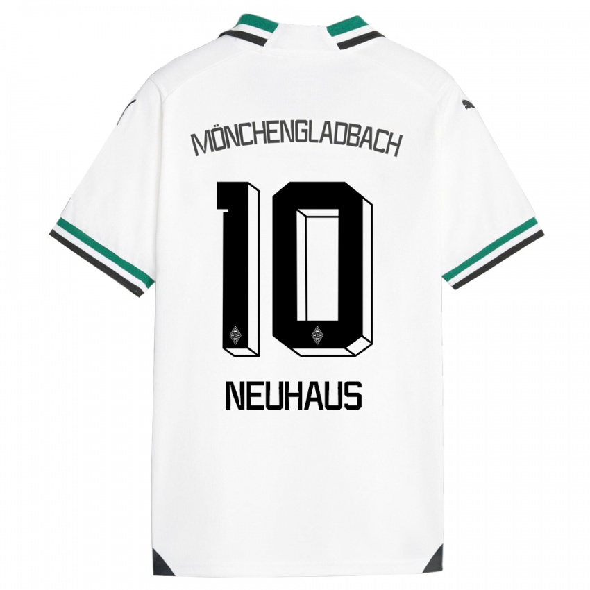 Dětské Florian Neuhaus #10 Bílá Zelená Domů Hráčské Dresy 2023/24 Dres