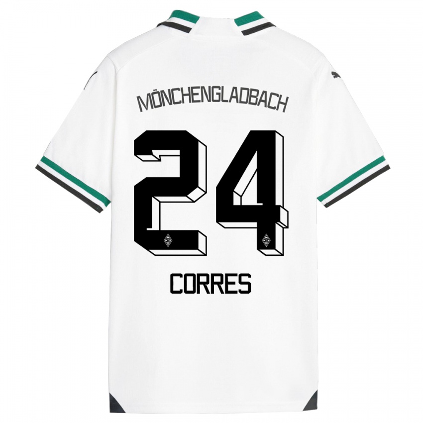 Dětské Carolin Corres #24 Bílá Zelená Domů Hráčské Dresy 2023/24 Dres
