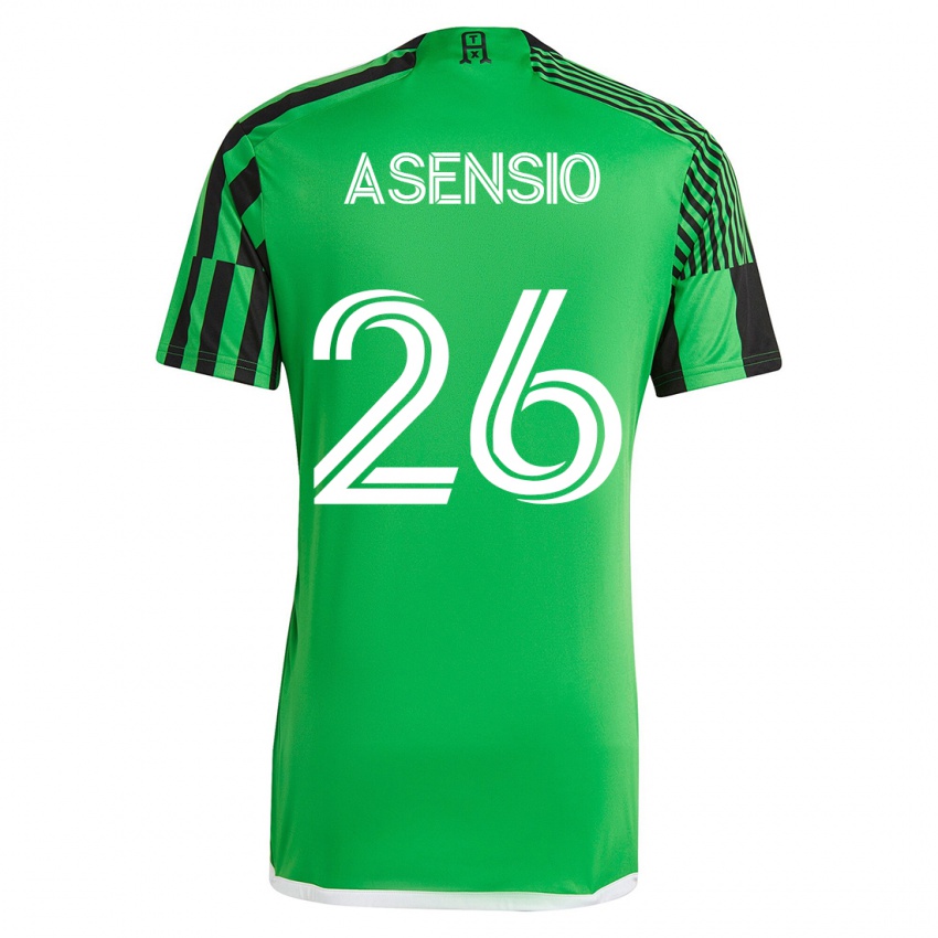 Dětské Charlie Asensio #26 Zelená Černá Domů Hráčské Dresy 2023/24 Dres