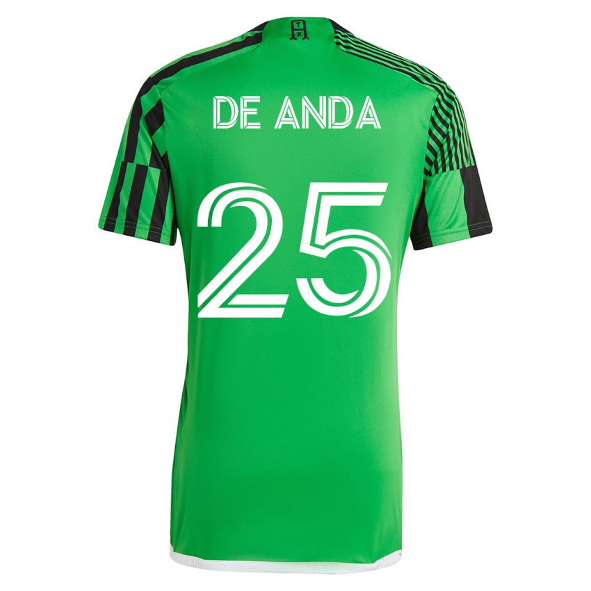 Dětské Anthony De Anda #25 Zelená Černá Domů Hráčské Dresy 2023/24 Dres