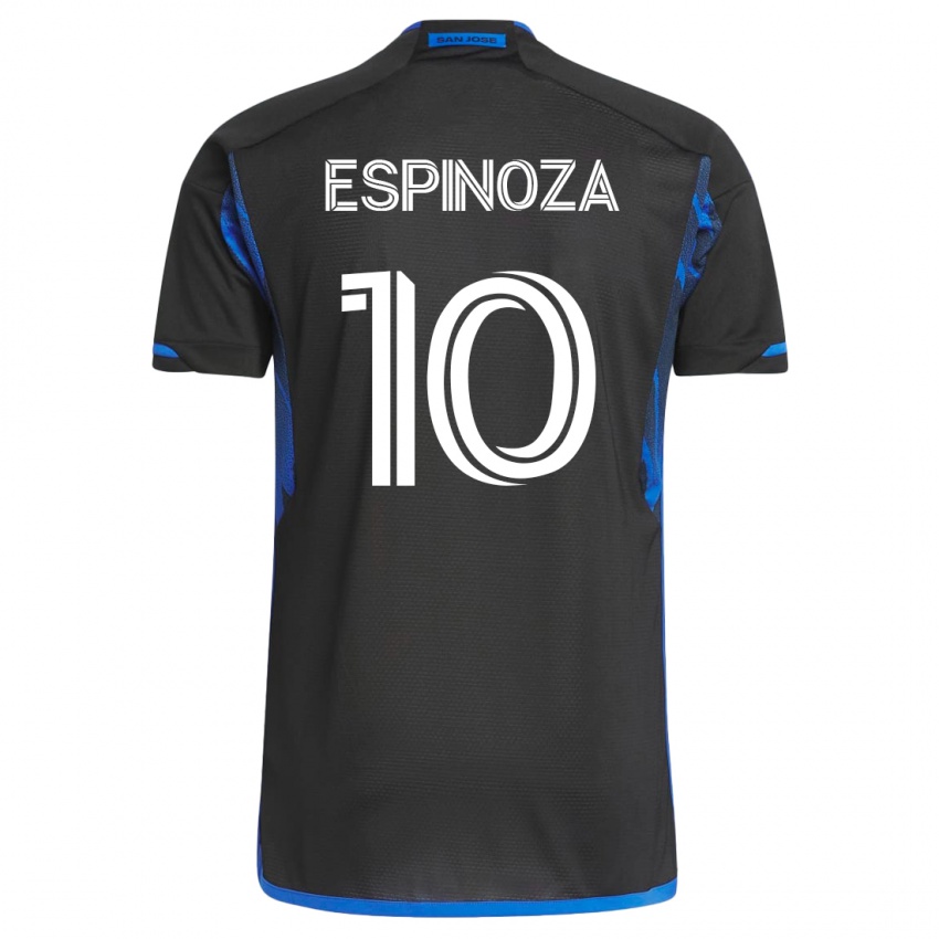 Dětské Cristian Espinoza #10 Modrá, Černá Domů Hráčské Dresy 2023/24 Dres